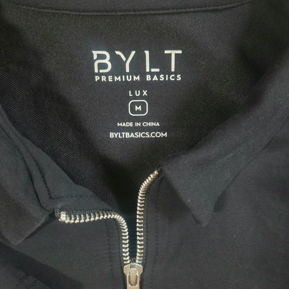 BYLT Lux Zip Polo Black sz M Quarter-zip - Picture 3 of 9